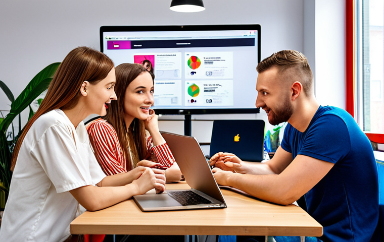 **

A vibrant and modern coworking space. An advertising agency team collaborates with an internal marketing team from a local [Polish brand name] company (e.g., a well-known Polish food brand or clothing brand). The scene shows open communication, with team members discussing campaign strategies and analytics on laptops. Focus on a positive, collaborative atmosphere.

**