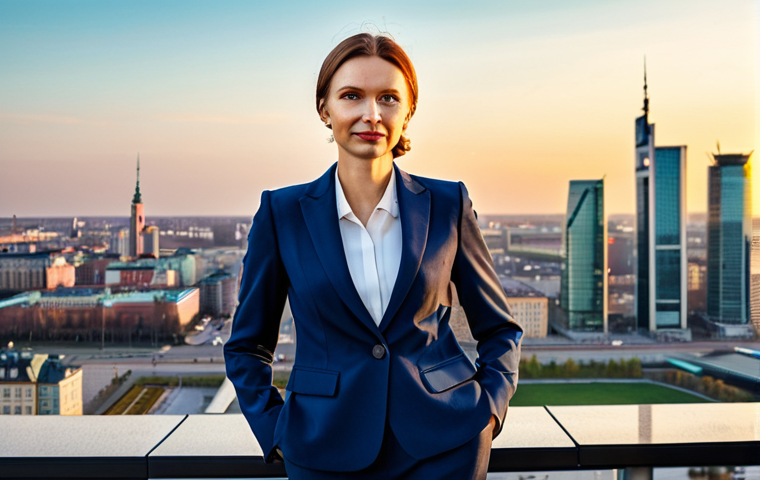 Modern Warsaw Businesswoman**
"A confident Polish businesswoman in a stylish, tailored business suit, standing in front of the Warsaw skyline at sunset, fully clothed, appropriate attire, safe for work, perfect anatomy, natural proportions, professional photography, vibrant colors, modern aesthetic, modest, family-friendly."
**