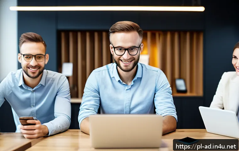 광고홍보사와 기업 커뮤니케이션 전략 - A modern Polish customer service scene in a bright, stylish office with diverse professionals active...